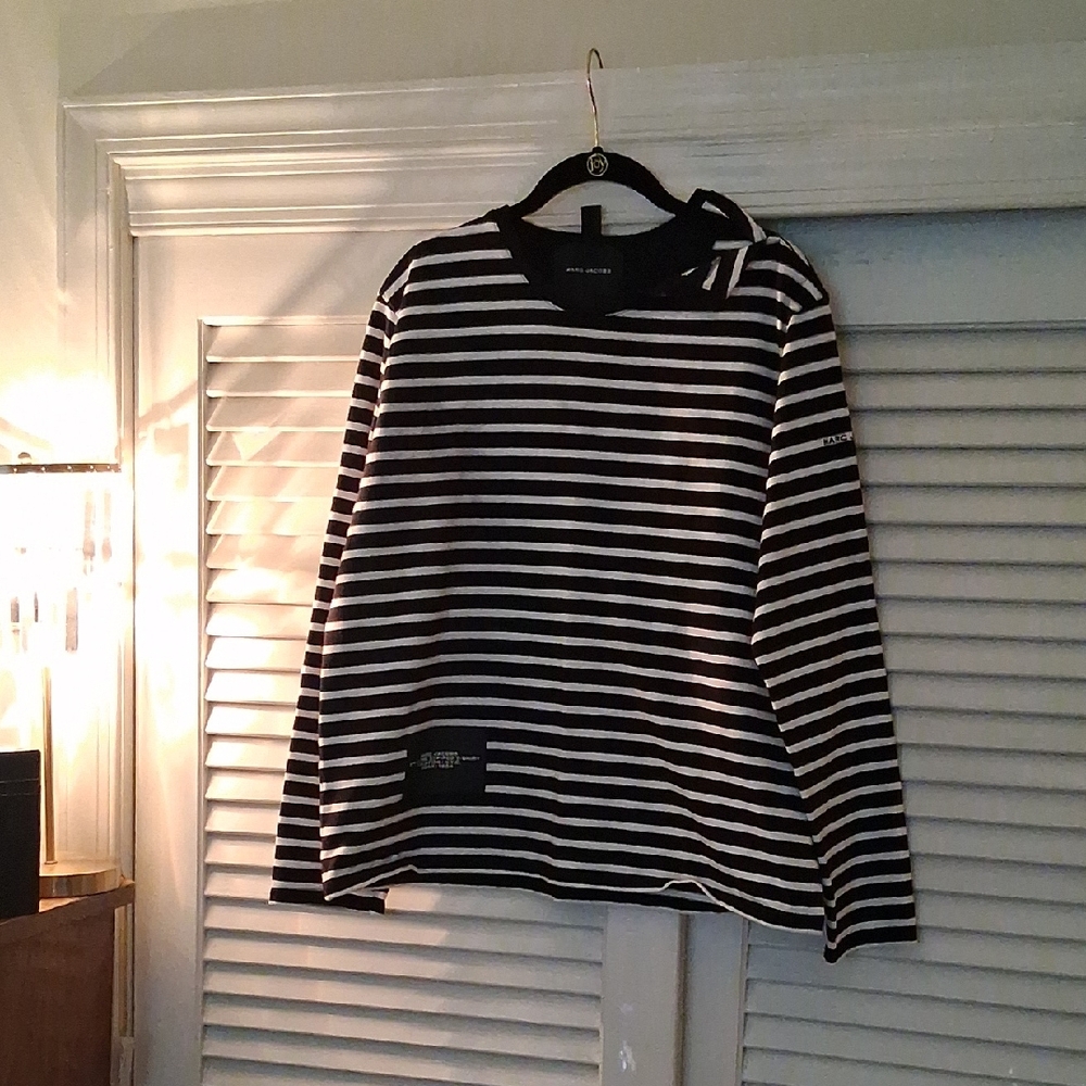 Marc Jacobs Black and White Striped Tee